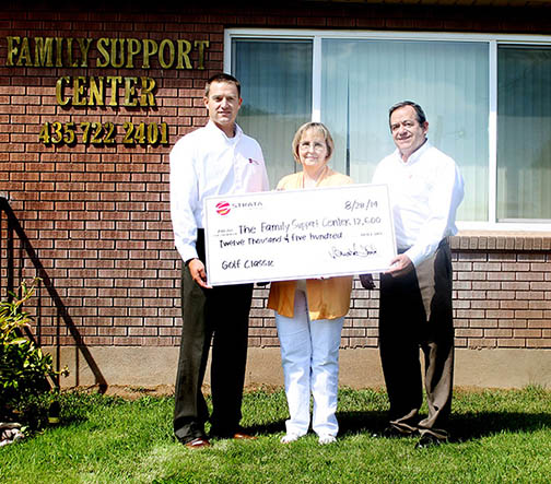 Presenting donation to Family Support Center